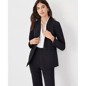 Ann Taylor The Collarless Blazer in Fluid Crepe NEW